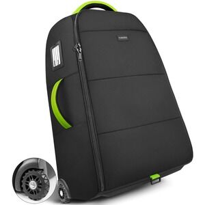 Yorepek Black Rolling Travel Luggage Bag Smooth Wheels Padded Handle